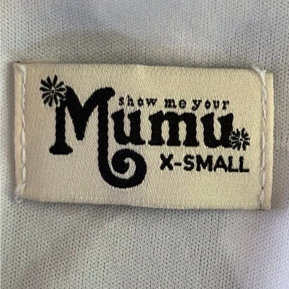 Show Me Your Mumu White with Blue Floral Print Long Sleeve Jamie Tunic size XS - Picture 4 of 9